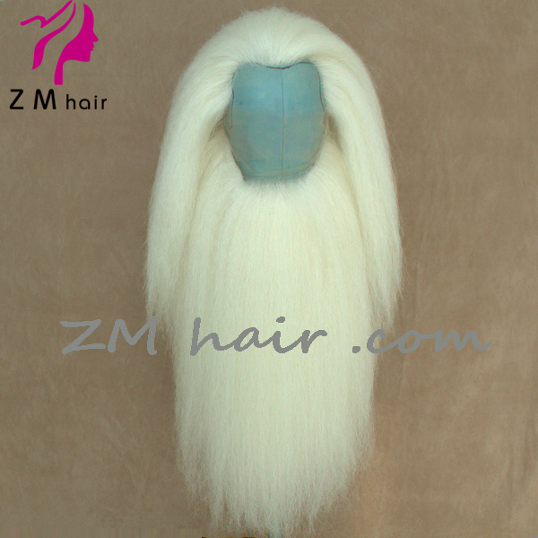 Grey long yak hair Wizard wig and beard set for adults C13 ZM hair