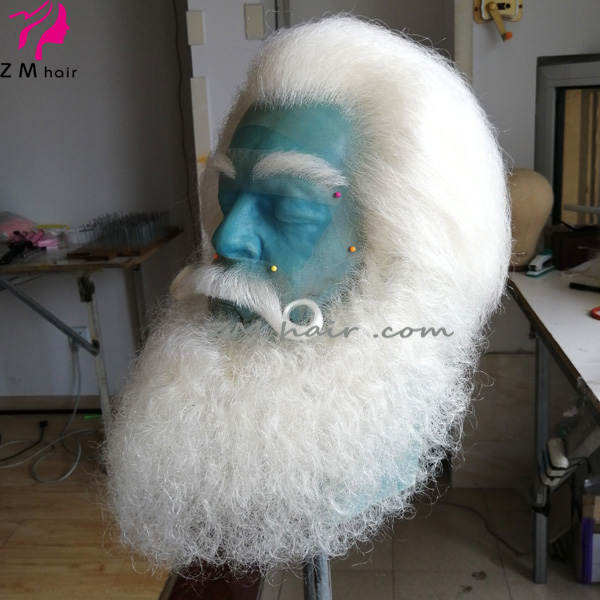 Santa Tim Allen film beard and hair,realistic fake curly beard moustache  Y-23 - ZM hair