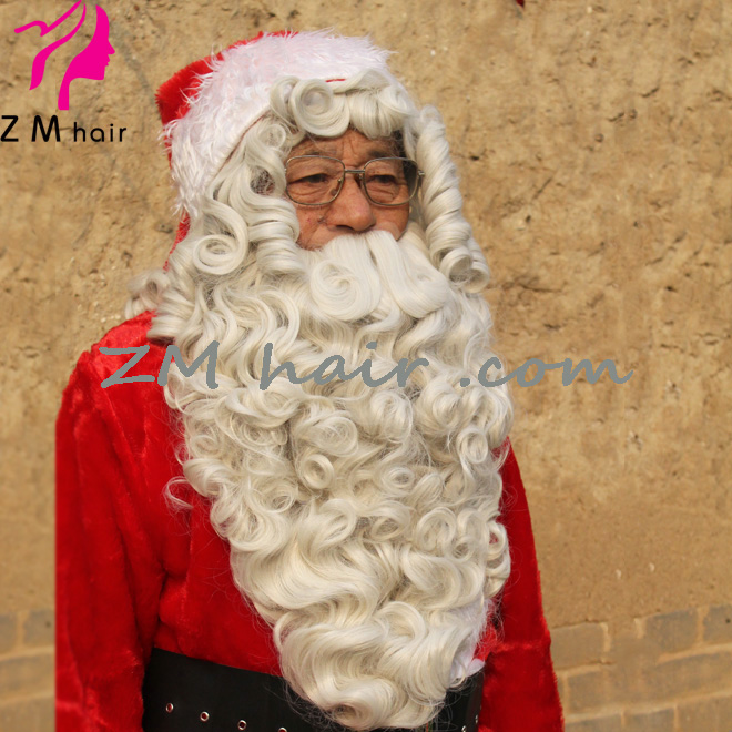 Details about  / Professional Premium Quality Christmas Santa Wig Beard Mustache and Eyebrows Set