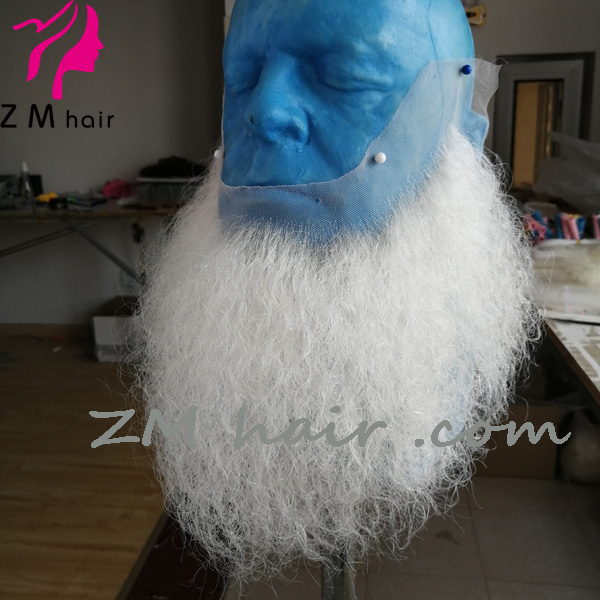 Natural realistic yak hair small curly full lace santa beard B24 ZM hair