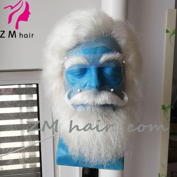 Edmund Glenn Small size realistic handknotted lace santa claus beard wig  set Y-02 - ZM hair