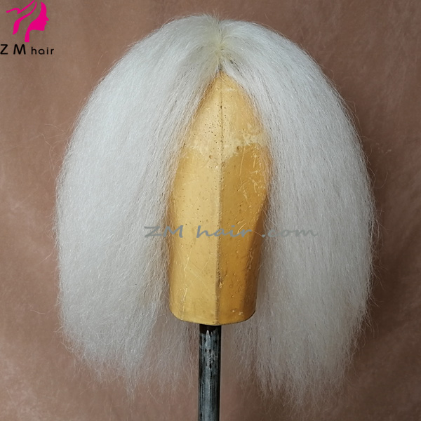 ZM hair 12inch straight yak hair middle part adjustable santa claus wig  (non-lace) W-12 - ZM hair